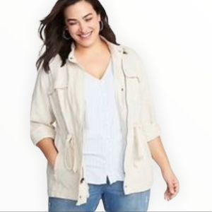 OLD NAVY Linen Blend Safari Utility Jacket